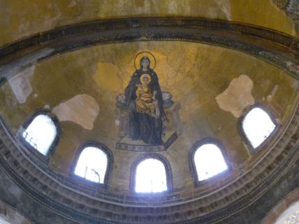 Jungfrau mit Christus byzantinisches Mosaik